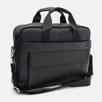 Мужская кожаная сумка - портфель Keizer K17069bl-black