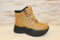 Ботинки рыжие женские зимние С118