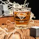 Стакан для виски "Супермен" персонализированный, Деревянная подарочная коробка с гравировкой