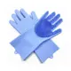 Хозяйственные силиконовые перчатки для уборки и мытья посуды Magic Silicone Gloves Синий