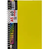 Блокнот А5, 60 л., пластик, 1 раздел., пружина сбоку (микс цветов)