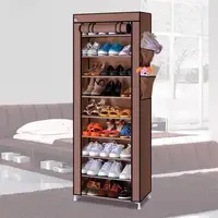 Шкаф тканевый с полками для одежды и обуви (58x30x158 см) Brown