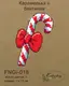 Новогодняя игрушка подвес на елку -  Карамелька с бантиком FNGi-018 [Вид товара: Заготовка для вышивки на фанере]
