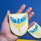 Набор шевронов 2 шт светятся в темноте с липучкой Птица Феникс 8х9,5 см вышитый патч нашивка шеврон