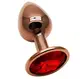 Анальная пробка с кристаллом EGZO - Dark Gold Round Plug Red, size S