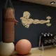 Трафарет для покраски Спортсмен с гантелей, одноразовая из самоклеящейся пленки 134 х 116 см
