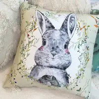 Подушка с мешковины Виньетка Зайчик 45x45 см (45PHB_23M015)