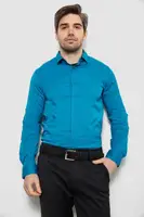 Рубашка мужская однотонная, цвет бирюзовый, 186R6917