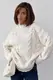Вязаный свитер с косами oversize - кремовый цвет, S