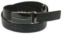 Мужской кожаный ремень под брюки Skipper 1067-35 черный 3,5 см