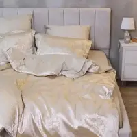 Постільна білизна сімейна Tiare Сатин Жаккард 2201-S 210х143х2 см кремова