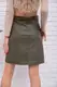 Мини-юбка из эко-кожи цвета хаки 102R276