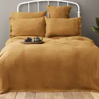 Покрывало с наволочками Nautica Home - Pruva hardal горчичный 230*240