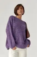 Подовжений джемпер легкої в'язки - фіолетовий цвет, ONE SIZE