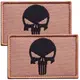 Набор шевронов 2 шт с липучкой Череп Карателя Punisher беж койот 5х8 см вышитый патч нашивка шеврон