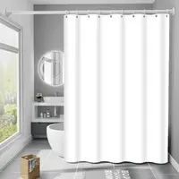 Шторка для ванны из полиэстера водонепроницаемая Bathlux 180x180 см с кольцами, белая матовая
