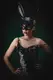 Маска кролика PlayBoy RESTEQ 36 см — черная глянцевая костюмная маска для вечеринок, косплея и Хэллоуина