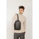 Кожаный мужской рюкзак (сумка-слинг) на одно плечо Chest Bag черный