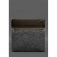 Чохол-конверт із клапаном шкіра+фетр для MacBook 13" Темно-коричневий Crazy Horse
