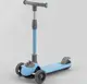 Самокат трехколесный "Best Scooter", складной алюминиевый руль, 3 колеса PU со светом. Blue (102027)