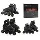 Детские ролики 02-M Badwei Inline Skates, размер 35-38, стелька 20-22 см, колеса d – 9 см, алюминиевая рама. Black (166607)