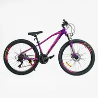 Велосипед спортивный 26" Corso Blade, алюминиевая рама 13", оборудование Shimano, 21 скорость, собран на 75%. Pink with purple (154903)