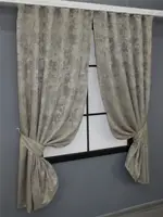 Комплект (2шт. 1,3х1,7м.) коротких штор із жакарда "Sultan XO", Туреччина. Колір капучино. Код 1143ш 35-0129