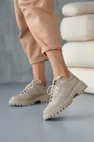 Женские туфли кожаные весенне-осенние бежевые Udg 2320/125 (41)