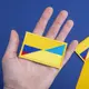 Набор шевронов 2 шт с липучкой Флаг Украины и Колумбии 5х8 см вышитый патч нашивка Украина и Колумбия