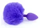 Анальная пробка ( размер S ) с хвостом Boss Series - Silicon PLUG Bunny Tail Purple