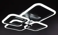 Люстра світлодіодна стельова LED світильник для квартири на стелю лед з пультом 25996 Чорний 10х50х60 см.