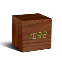 Смарт-будильник WOODEN CUBE дерево орех 7*7*7см Гранд Презент GPGK08G8