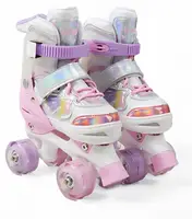 Раздвижные ролики квады 3-16 M Best Roller колеса PU светящиеся (размер 35-38). Multicolor (193625)