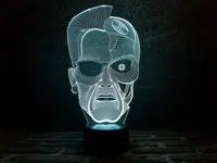 3D ночник "Терминатор" (УВЕЛИЧЕННОЕ ИЗОБРАЖЕНИЕ) + пульт ДУ + сетевой адаптер  + батарейки (3ААА)  3DTOYSLAMP