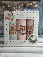 Belizza Tiger sapkali 003 love, вафельные полотенца 40х60см., 3в1