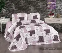Полуторное Постельное белье Фланель Belizza Plaid Purple 160х220см