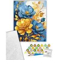 Картина по номерах з фарбами металік "Яскраві квіти" 40x50 см