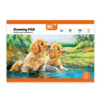 Альбом для малювання А4 скоба з перфорацією YES Orange Line Pets 130608 20 аркушів