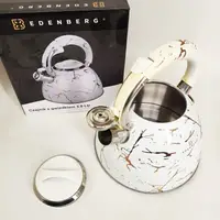 Емальований чайник Edenberg EB-12610 зі свистком та антипригарним покриттям 3л White
