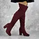 Женские ботфорты на каблуке Fashion Caitlyn 1442 39 размер 25 см Бордовый