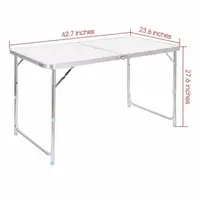Стол для пикника раскладной со 4 стульями Folding Table 120х60х55/60/70 см 3 режима высоты Светлый