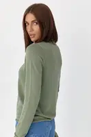 Жіночий лонгслів із віскози - хакі колір, ONE SIZE