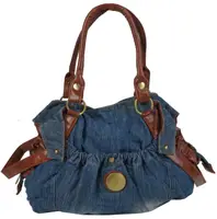 Жіноча джинсова, бавовняна сумка з двома ручками Fashion jeans bag синя