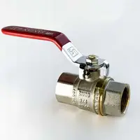 Кран кульовий для води SANTAN PREMIUM 600, 3/4" внутрішній-внутрішній, червона ручка