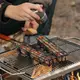 Решетка гриль узкая с высоким бортиком для овощей 49х5 см