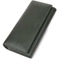 Стильний гаманець у два складення з натуральної шкіри ST Leather 23066 Зелений