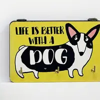 Ключница настенная Life is better with a dog 10x15 см (KEDL_21S011)
