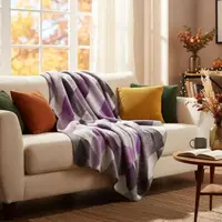 Плед покрывало Kassandra 150x200 см IDEIA беж фиолет хлопок натуральное
