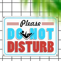 Табличка металлическая Please do not desturb 26х18,5 см (MET_20J040_WH)
