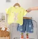 Костюм для девочки с джинсовыми шортами Зайка 10525, розмір 100